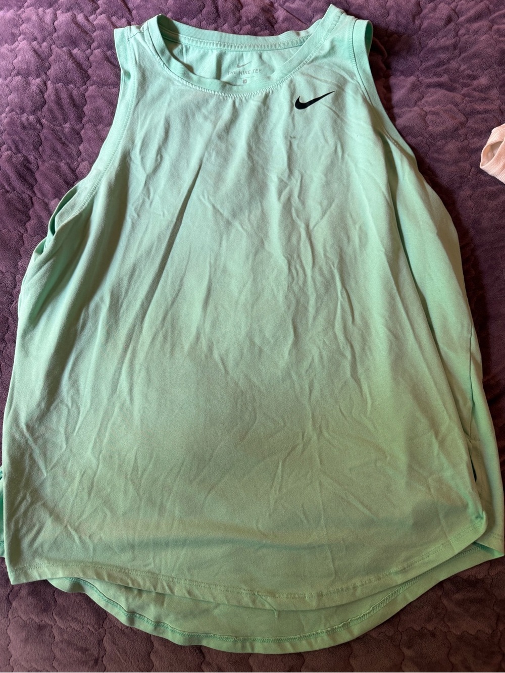 Nike Women’s Mint Green Athletic Tank Top with Black Swoosh